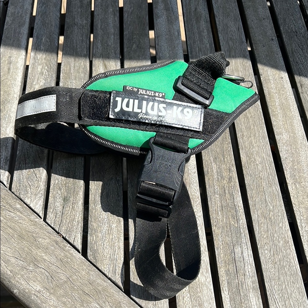 Julius-K9 Black and Green Dog Harness